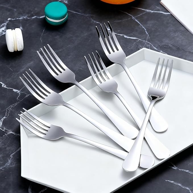 Berglander Salad Forks Set 24pcs, Stainless Steel 7.28" Dessert Forks, Flatware Silverware Fork for Home Kitchen, Restaurant, Hotel, Dishwasher Safe