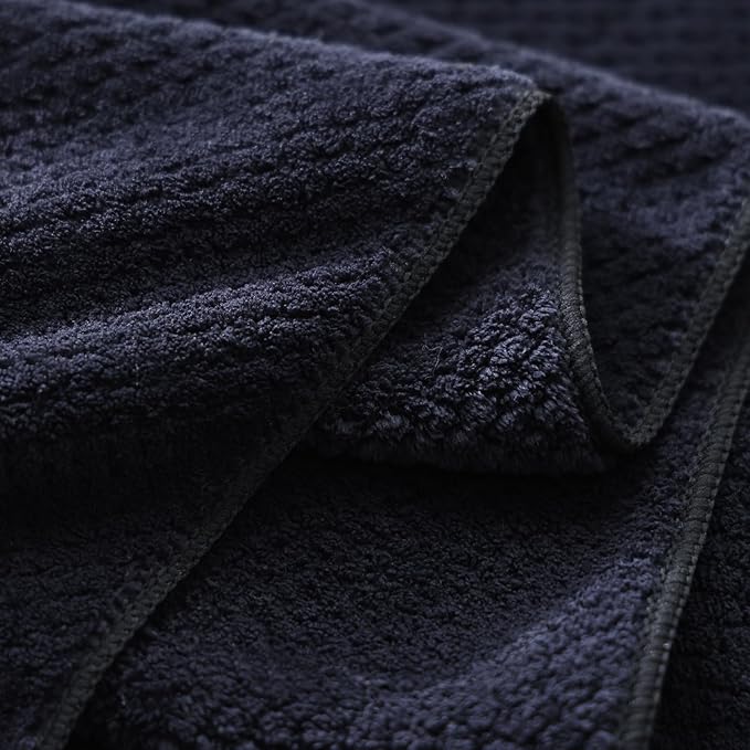 30x60 Inches Extra Large Bath Towels Set Super Soft Absorbent Luxury Microfiber Towels for Bathroom (Black,3PCS)