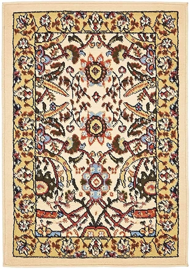 Unique Loom Espahan Collection Area Rug - Cape Cod (2' 2" x 3' 1" Rectangle, Cream/ Black)