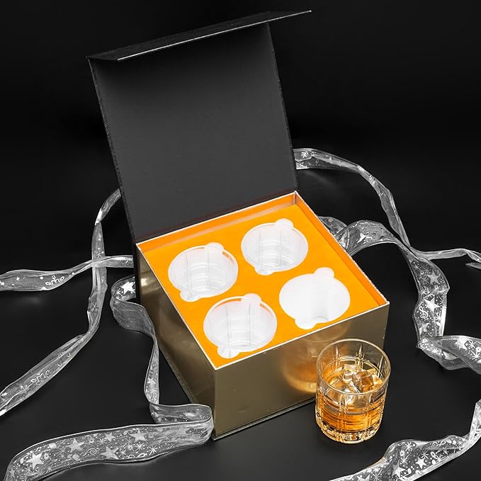 KANARS Crystal Whiskey Glasses - 10 Oz Rock Glasses in Luxury Gift Box - Set of 4 Lowball Bourbon Glass Tumbler for Birthday, Wedding Anniversary, Christmas and Retirement