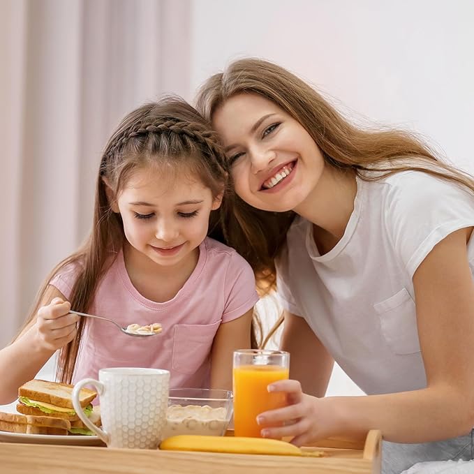 8 Pieces Toddler Utensils, Kids Stainless Steel Silverware Set - 4pcs Forks and 4pcs Spoon, Cute Children Flatware Sets with Mirror Polished, Self Feeding Safe, Dishwasher Safe