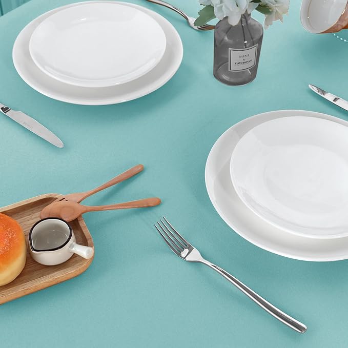 sancua 6 Pack Turquoise Tablecloth 60 x 102 Inch, Rectangle Table Cloth for 6 Feet Tables - Stain and Wrinkle Resistant Washable Polyester Table Cover for Dining Tables, Buffet Parties and Camping