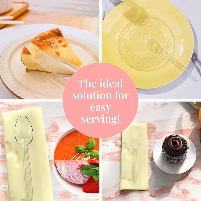 Prestee 600 Piece Plastic Silverware Set - Includes 200 Plastic Forks, 200 Spoons, and 200 Knives - Heavy Duty Flatware - Bulk Disposable Utensils for Weddings, Holidays, Christmas, and Party Events