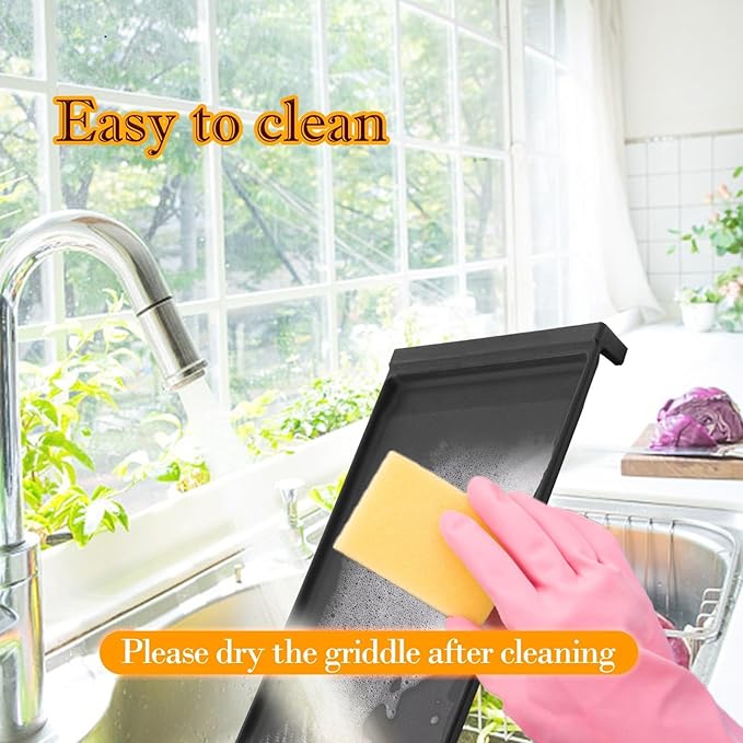 Upgraded WB31X24738 Griddle Replacement Parts for GE Stove Parts WB31X24998 Cast Iron Stove Top Griddle WB31X49806 General Electric Gas Range Cooktop Center Griddle Plate JGB700SEJ4SS Flat Top Pan