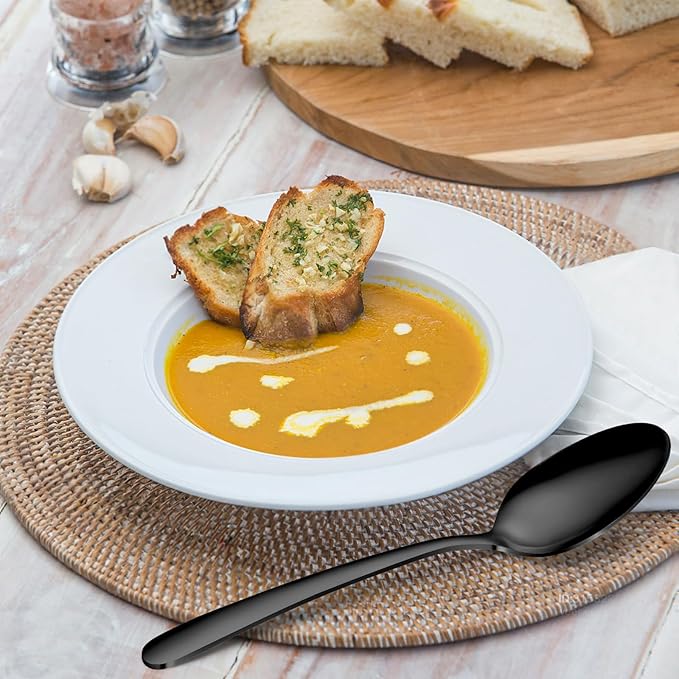 Black Silverware Set - 20PCS Stainless Steel Silverware Set for 4, Includes Forks Spoons and Knives, Utensil Sets for Home Kitchen Restaurant, Dishwasher Safe