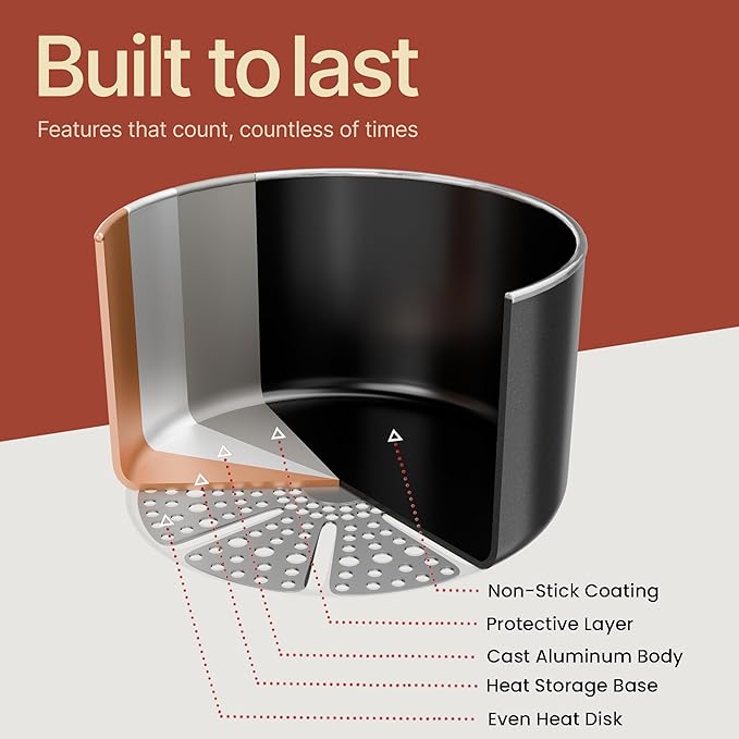 Bakken 16 Quart Ceramic Coated Stock Pot with Lid, Easy Clean Nonstick Pot, Tempered Glass Lid, Riveted Stainless Steel Handles, Oven Safe Up To 500°F, PTFE & PFAS Free, All Stove Compatible, Black