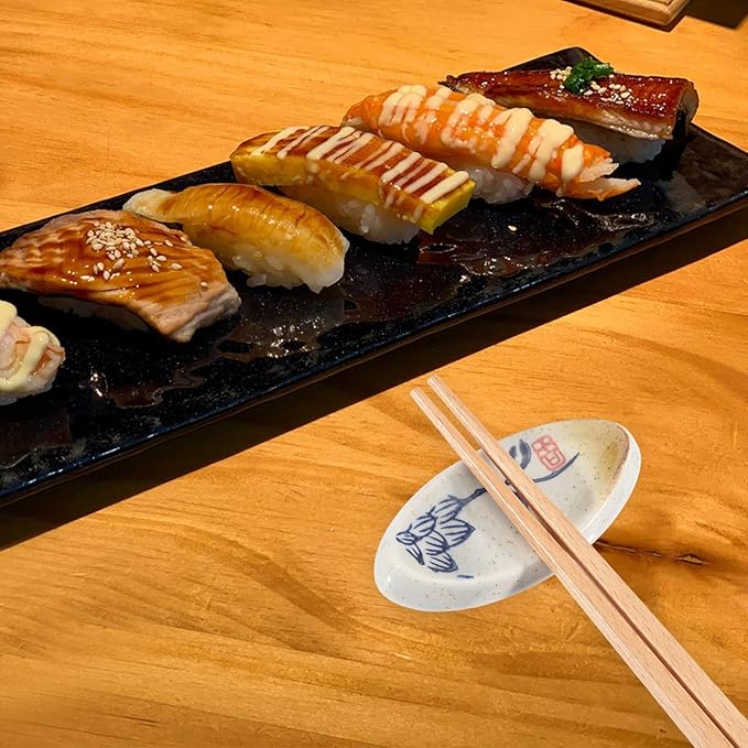 7Pcs Japanese Chopstick Holder Classic Ceramic Chopsticks Stand Rest Oval Shape Table Tableware Decoration Brackets for Spoons Cutlery Forks Paint Brushes