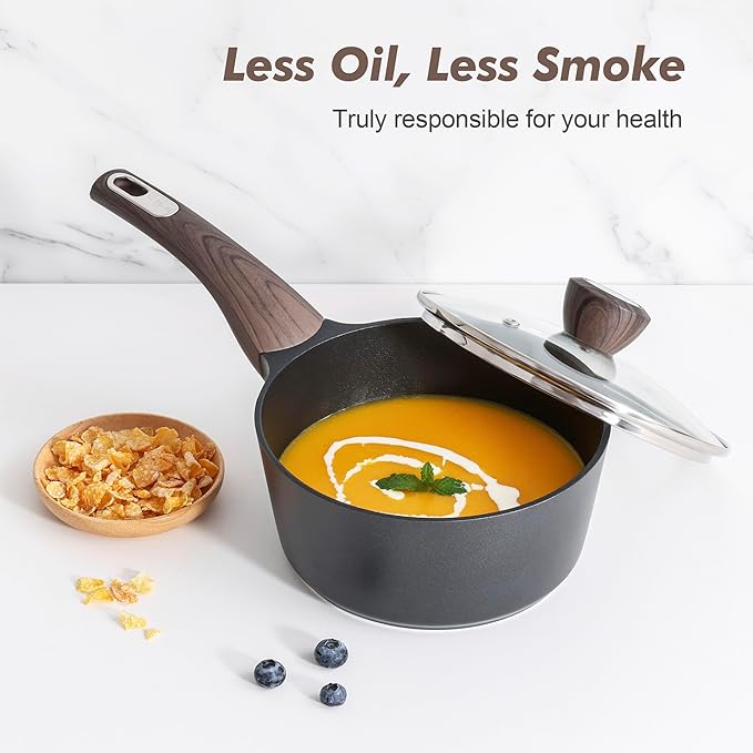 SENSARTE Pots and Pans Set Nonstick, 20 Pcs Induction Cookware Sets, Non-toxic Healthy Non Stick Kitchen Cooking Set with Stay-Cool Handles, PFOA PFOS Free, Black