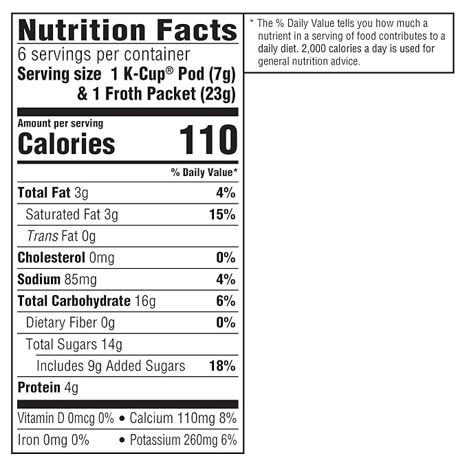 Gevalia Frothy 2-Step Artificially Flavored Caramel Macchiato Espresso Style K-Cup Coffee Pods & Froth Packets Kit, 6 ct Box