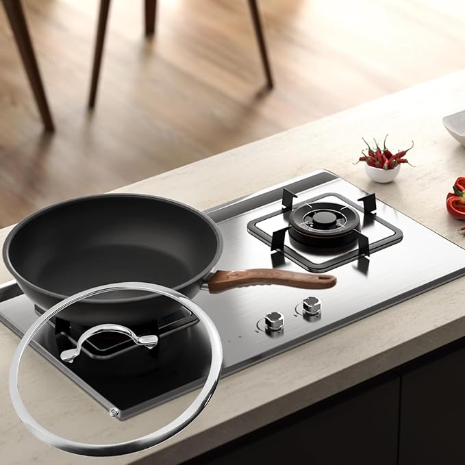 Woogim 11 Inch Tempered Glass Lid with Stainless Steel Handle,Wide Edge Design for Secure Seal,Dishwasher Safe,Oven up to 480℉,Universal Fit for Cast Iron Skillets & Stainless Steel Pots