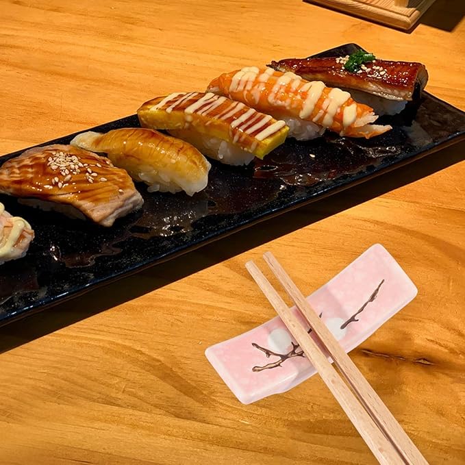 8Pcs Japanese Chopstick Holder Classic Ceramic Chopsticks Stand Rest Table Tableware Decoration Brackets for Spoons Cutlery Forks Paint Brushes