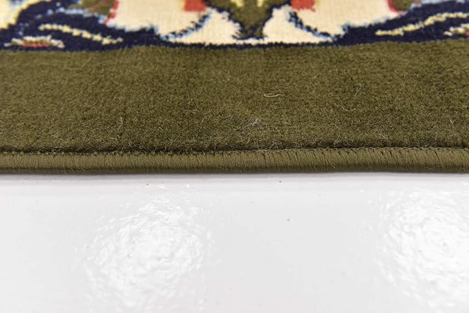 Unique Loom Espahan Collection Area Rug - Cape Cod (8'Square, Green/ Black)