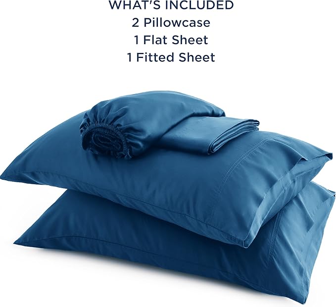 Bedsure Full Size Bed Sheets, Cooling Sheets, Rayon Derived from Bamboo, Breathable & Soft, Deep Pocket Up to 16 Inches, Hotel Luxury Silky Bedding for Hot Sleepers, Teal