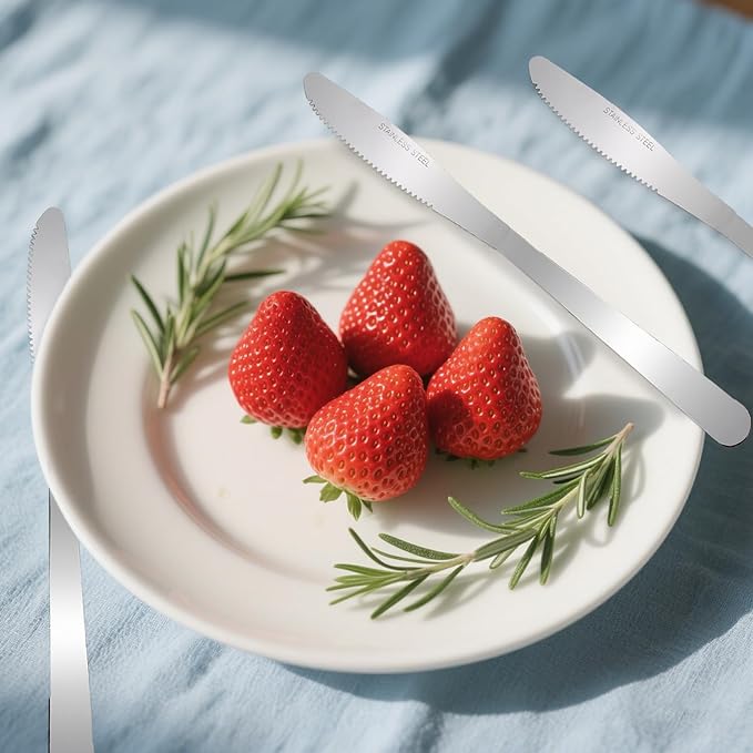 160 Pcs Stainless Steel Dinner Knives 8.3 Inches Butter Knife, long-lasting Silverware Spreader Knives for Steak, Table, Kitchen, Home, and Restaurant (Silver)