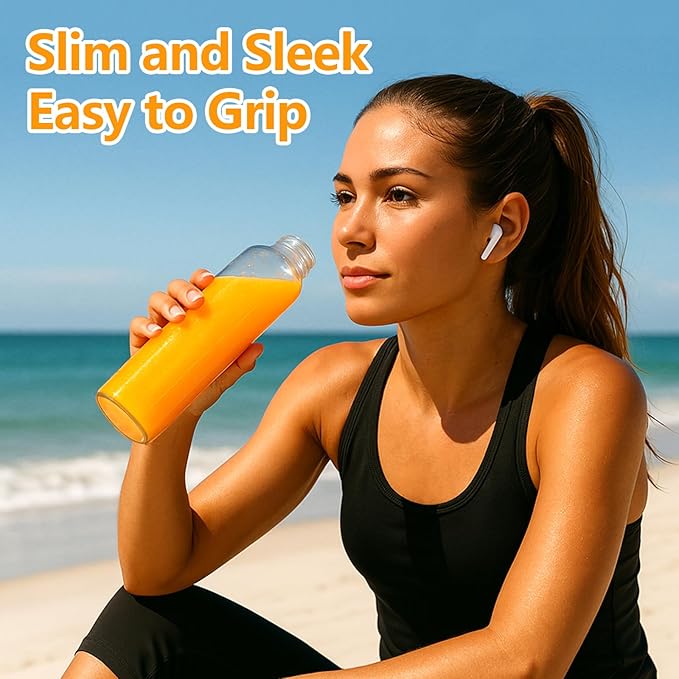 Zukro Glass Water Bottles with Lids 18 oz, Reusable Juice Bottles for Juicing, Leak Proof Juice Storage Containers for Fridge, Clear Drinking Jars With Stainless Steel Caps, BPA Free, Set of 6 Gold