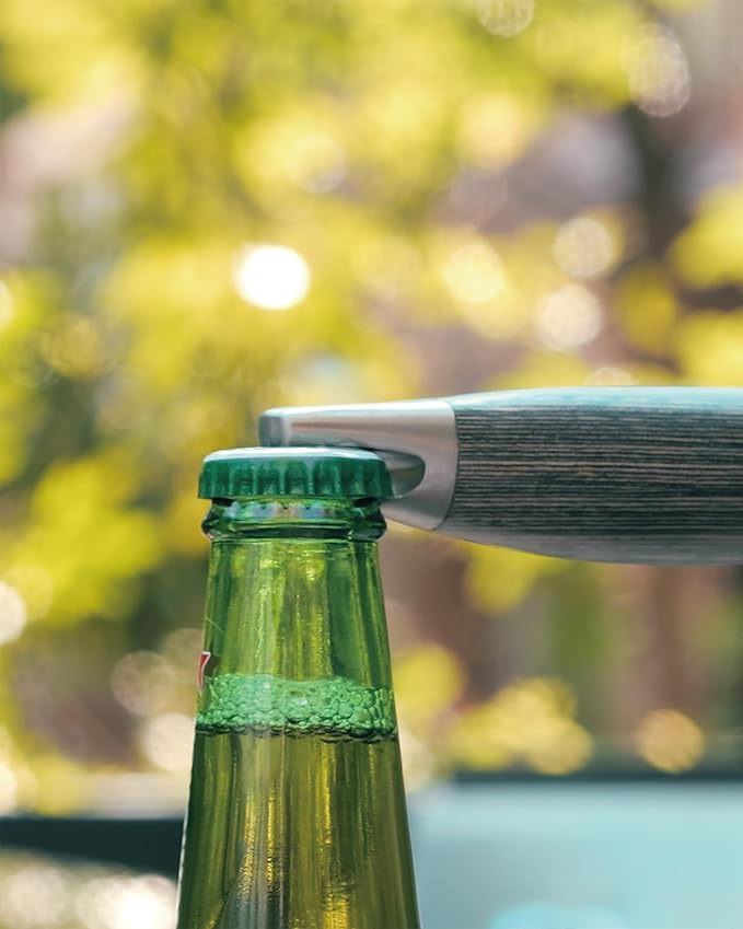 Stainless Steel BBQ Tool Set with Veined-Dyed Wooden Handles | Heavy Duty Grilling Accessories | 3-Piece Outdoor Barbecue Grill Utensil Set with Spatula, Fork, and Tongs - Ideal Gift for Menโฆ