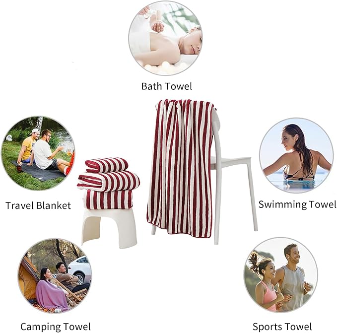 18-Piece Microfiber Bath Towels Set - 6 Bath Sheet, 6 Hand Towels, 6 Washcloths, Soft, Highly Absorbent Bathroom Towel, Quick Dry & Less Lint Shower towel for Bathroom, Hotel, Spa, Dorm-Burgundy