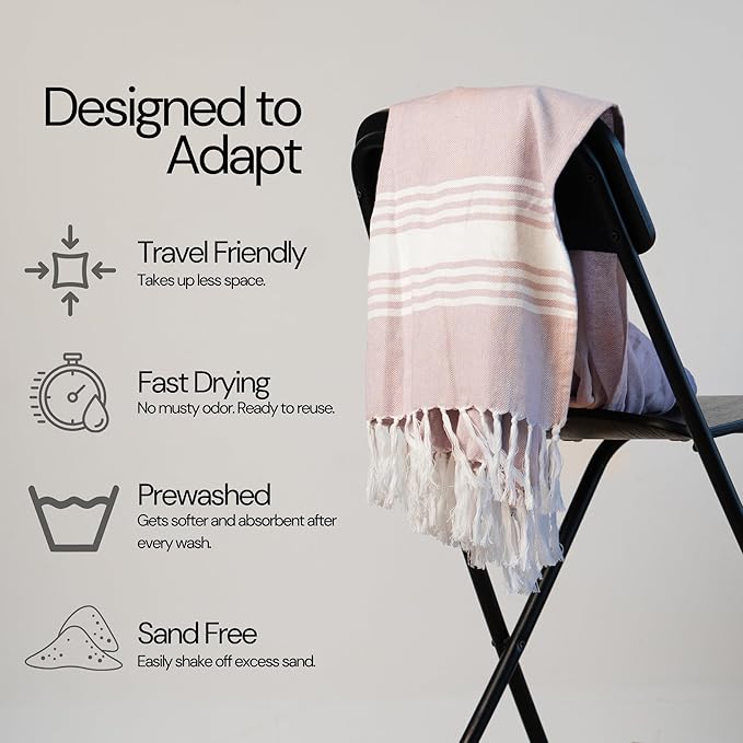 Salt Earth 100% Cotton Herringbone Weave Beach Towel, Set of 4-36" X72" Large Bath Towels, Quick Dry Towel, Bathroom, Beach Essentials, Gym, Lightweight Large Towels (Wine Violet)