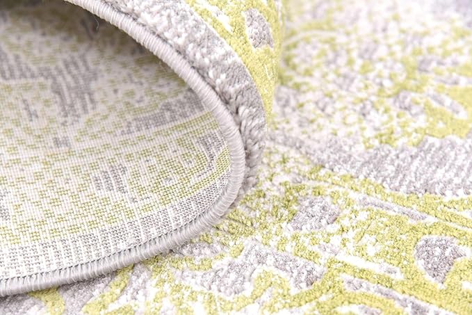 Unique Loom Traditional Classic Intricate Design Distressed Vintage Detail, Area Rug, 7' 0" x 10' 0", Light Green/Gray