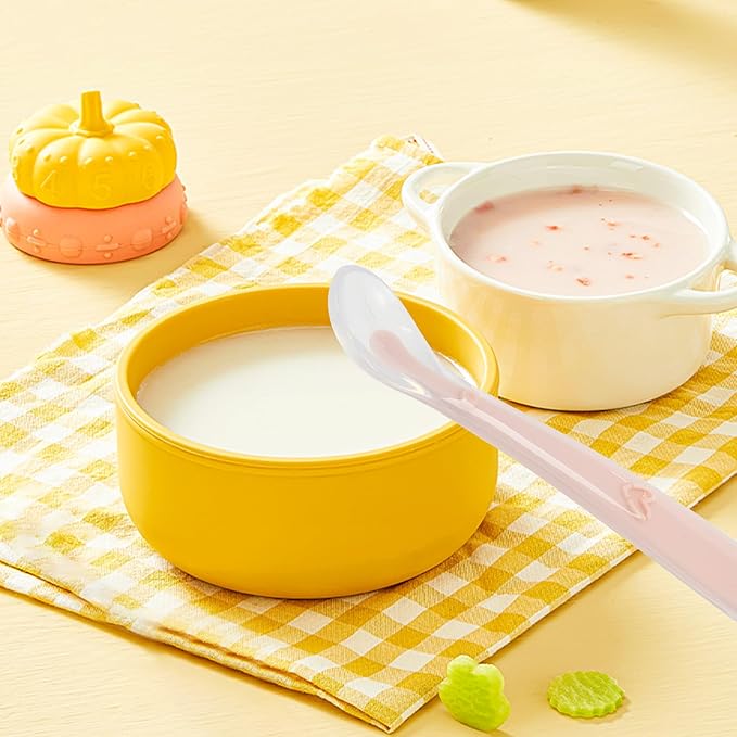 Silicone Baby Spoons for Baby Led Weaning, Spoons with Storage Box,Feeding Spoons for First Stage Baby Dishwasher Safe (pink)