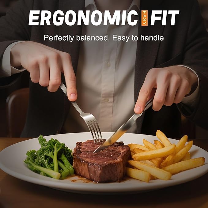 SSGP Silverware Set for 4, 20 Piece Heavy Duty Stainless Steel Serving Flatware Utensils Set, Mirror Finish, Elegant & Durable, Modern Design Dishwasher Safe Cutlery Set for Home Wedding Housewarming