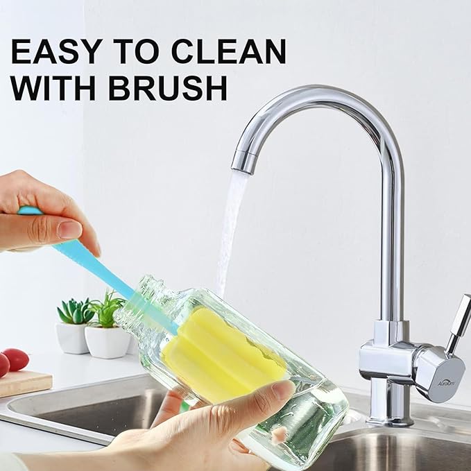 12 pack 12 oz Glass Juice Bottles with Lids, 360 ml Reusable Glass Water Bottles, Empty Drink Containers Drinking Jars with Brush, for Milk, Juicing, Kombucha, Ginger