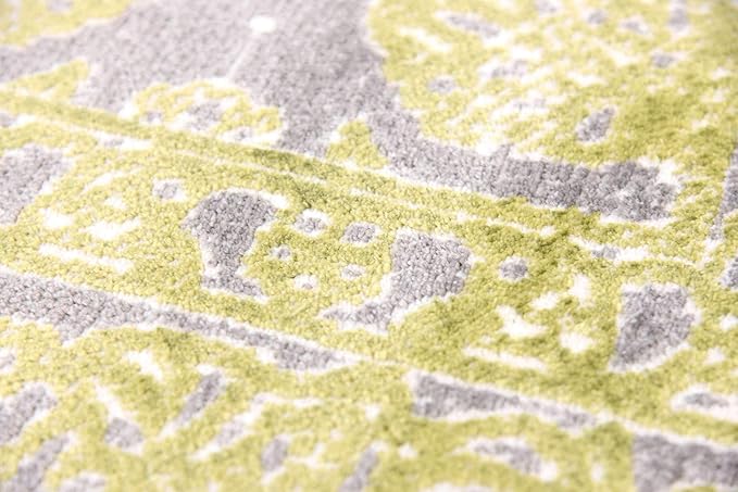 Unique Loom Traditional Classic Intricate Design Distressed Vintage Detail, Area Rug, 8' 0" x 8' 0", Light Green/Gray