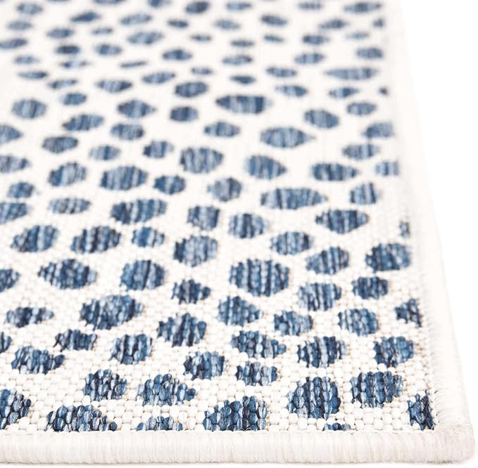 Unique Loom Outdoor Collection Area Rug - Cape Town (4' 1" Octagon, Blue/ Olive)