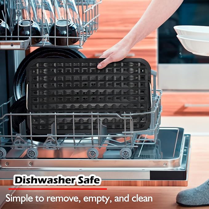 Cusimax Non-stick Perforated Grill Pan, Stove Top Grill Plate, Cast Aluminum Grill Plate for Electric Indoor Grills/Outdoor BBQ, Dishwasher Safe (14.96" x 8.66)