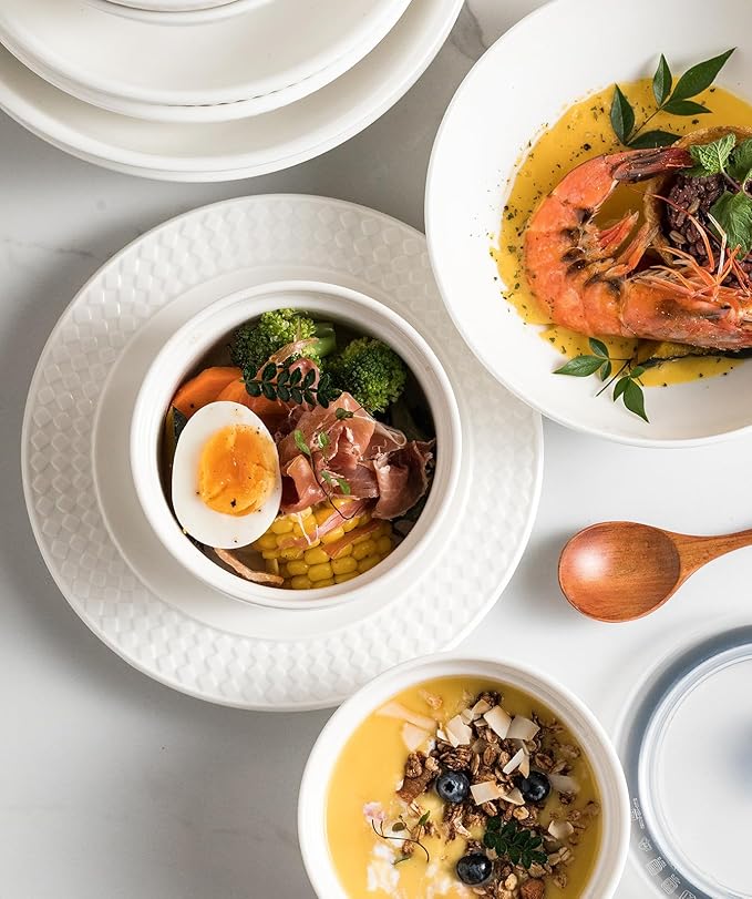 16 oz Creme Brulee Ramekins Oven Safe, Small Souffle Ramekin with lid, Mini Porcelain Ramekins Set with Covers, Small Ceramic Baking Dish Set of 4