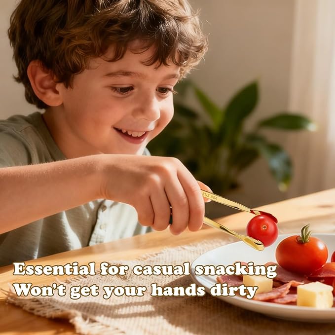 Pleafind 16 PCS Mini Serving Tongs - 4.3 inch, Food-Grade 18/8 Stainless Steel Mini Tongs, Mirror-polished Charcuterie Accessories for Coffee shops, tea party, bars, Sugar and Ice Bucket