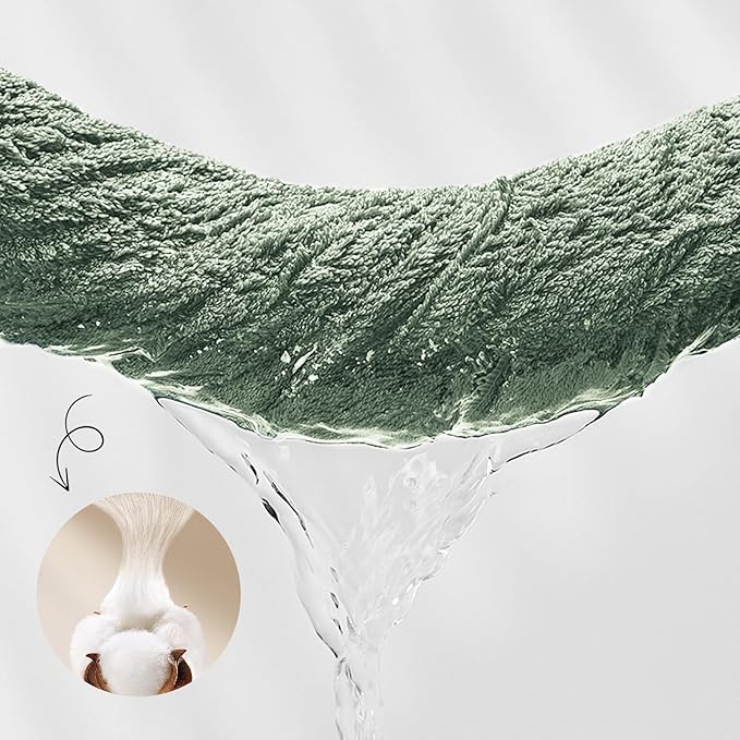 COZYART Sage Green Bath Towels Set 6 Piece, 2 Bath Towels 2 Hand Towels 2 Washcloths, Luxury 100% Turkish Cotton 650GSM Hotel Quality, Soft, Absorbent, Towel Sets for Bathroom