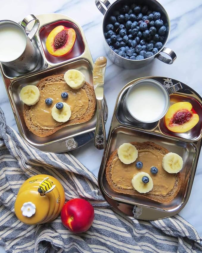 Kids Stainless Steel Utensil Set | Premium #304 (18/8) | Adorable Frog Design | 5-piece Set: 2 Spoons, 2 Forks, & 1 Butter Knife | Safe & Durable for Toddlers and Children | by Kiddobloom