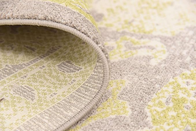 Unique Loom Traditional Classic Intricate Design Distressed Vintage Detail, Area Rug, 9' 0" x 12' 0", Light Green/Gray