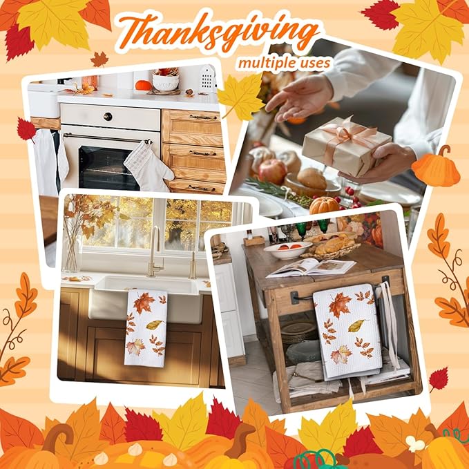 Fall Pumpkin Hand Towels for Kitchen Decor and Tea Dish Towel,1PCS Fall Thanksgiving Day Dishcloths,Farmhouse Fall Pumpkin Decor for Bathroom,Anthropology Autumn Gifts for Women - B08