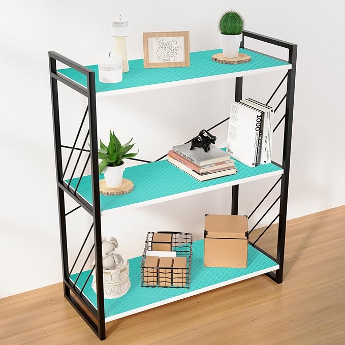 Blue Shelf Liners for Kitchen Cabinets Refrigerator Liners Waterproof & Oil-Proof Kitchen Cupboard Liner Drawer Mats EVA Material Non Adhesive Fridge Liner for Shelves 23.6 x 157.4 Inches