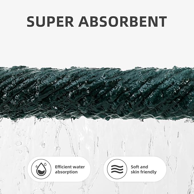 40x80 Inches Oversized Bath Sheets Extra Large Bath Towels Set of 6 for Adults Super Soft Quick Dry Lightweight Lint Free Absorbent Stripe Microfiber Shower Towels (Dark Green, 6 Piece)
