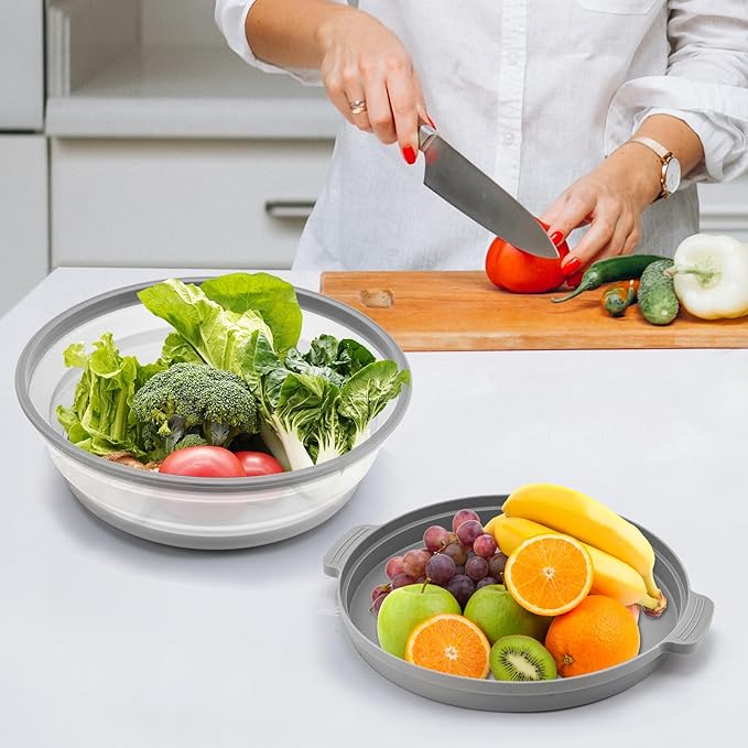 2 Pack Microwave Splatter Cover for Food with Anti-scald Base Plate,Large Plastic & Silicone Vented Avoid Scalding Collapsible Guard Lid,Kitchen Essential Gadgets for Meal Prep-10.7 Inch