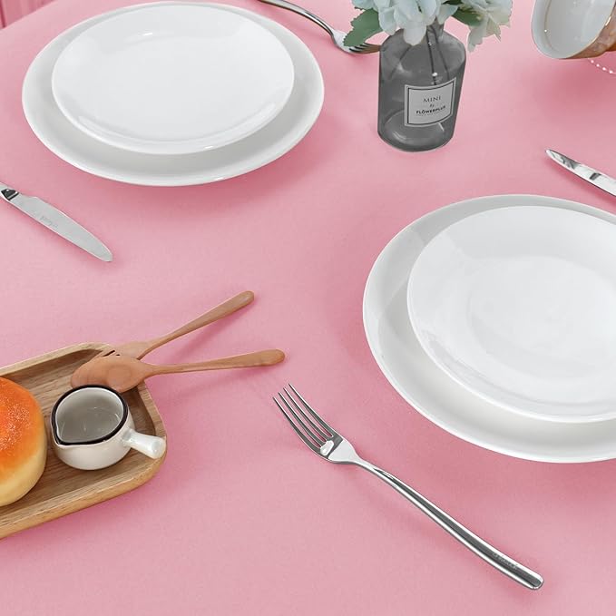 sancua 6 Pack Pink Tablecloth 60 x 102 Inch, Rectangle Table Cloth for 6 Feet Tables - Stain and Wrinkle Resistant Washable Polyester Table Cover for Dining Tables, Valentines Parties