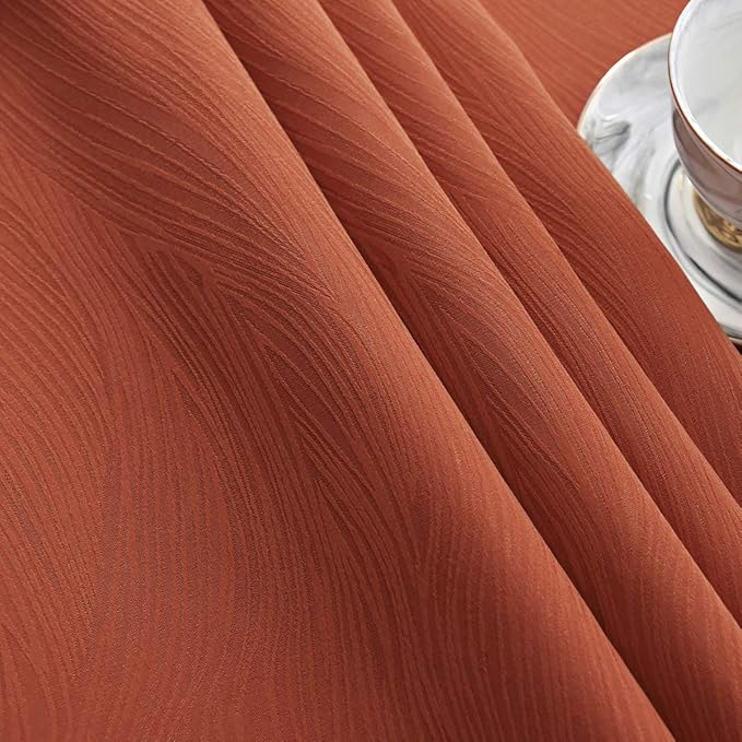 maxmill Jacquard Tablecloth Swirl Design Spillproof Wrinkle Free Heavy Weight Soft Table Cloth Halloween Decorative Fabric Table Cover for Fall Harvest Thanksgiving Dinner, Square 52 x 52 Inch Rust