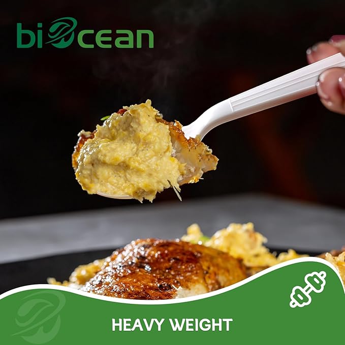 Plastic Spoons 1000 Count Extra Heavy Duty Disposable Soup Spoon White Silverware Plastic Spoons Disposable Bulk Cutlery for Home Party Picnic