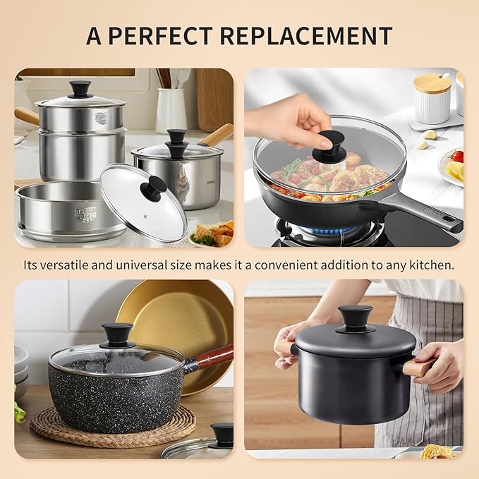 2PCS Silicone Pot Lid Knobs, Heat Resistant and Non Slip Universal Replacement Handles, Fits Slow Cookers, Pans and Cookware Lids, Includes Free Screwdriver, Dishwasher Safe