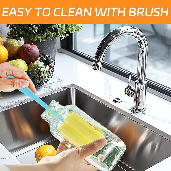 6 Pack 12oz Glass Drink Bottles with Lids, 360ml Vintage Glass Water Bottles with Caps, Reusable Juice Containers Drinking Jars for Juicing, Milk, Ginger, Kombucha, Beverage