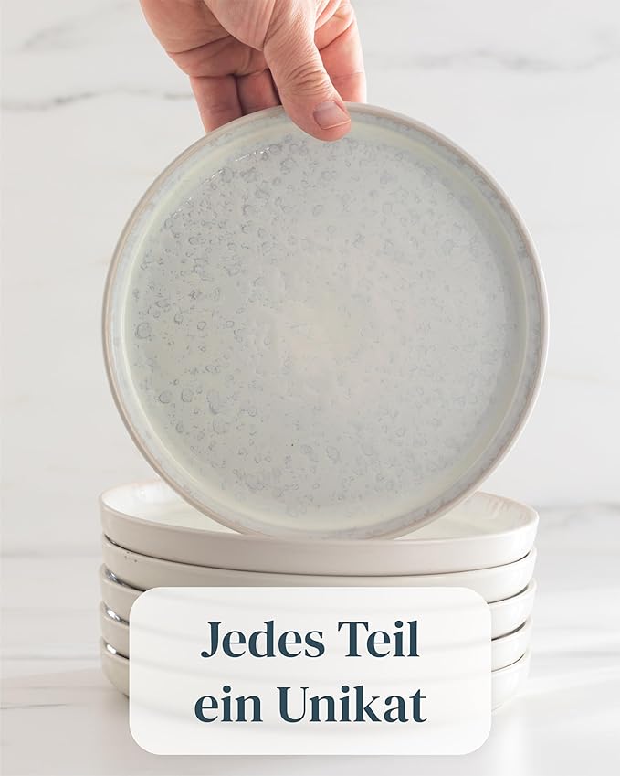 toneware dinnerware set 6 persons 18-pcs - Mediterranean dinnerware set, dishwasher, microwave and scratch resistant - bowl and plate set - dinnerware Pure Living Light Beige