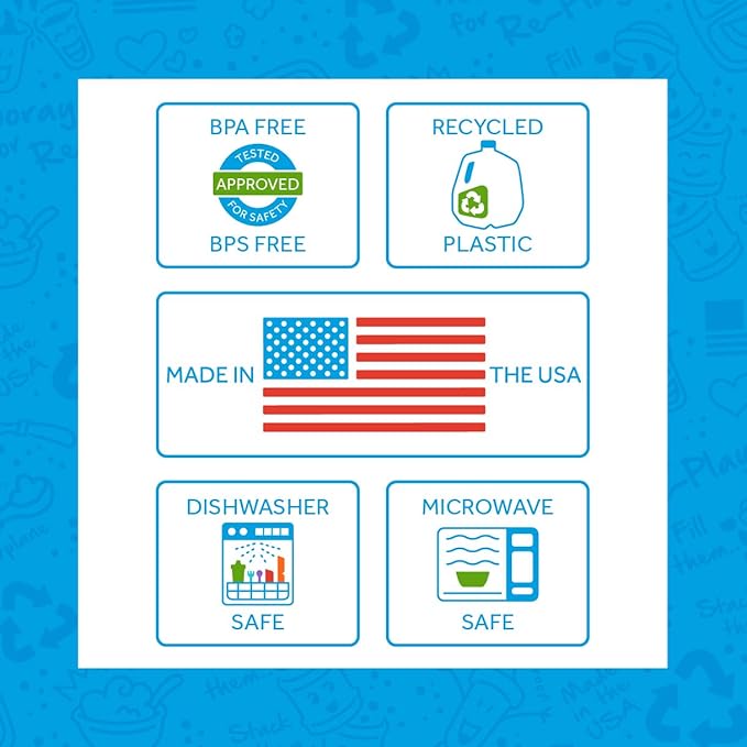 Re-Play Toddler Forks and Spoons Set - 4x4 Utensils Set for Kids - Dishwasher and Microwave Safe - Made in USA - Pack of 8 - Red