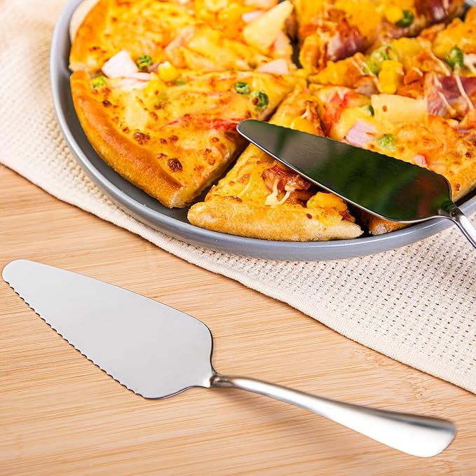 Baderke 50 Pcs Pie Server Pizza Server Spatula Stainless Steel Cake Pie Pastry Professional Utensil for Pizza Dessert Cheese Cutting, 9 Inches, Silver