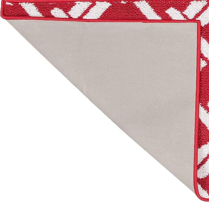 Nautica β Runner Rug | Indoor Runners for Hallways and Entry Rugs| Non-Slip and Non-Skid Entry and Kitchen Door Mat| Machine Washable Entryway Carpet Rugs | 26β x 96β | Chain Red