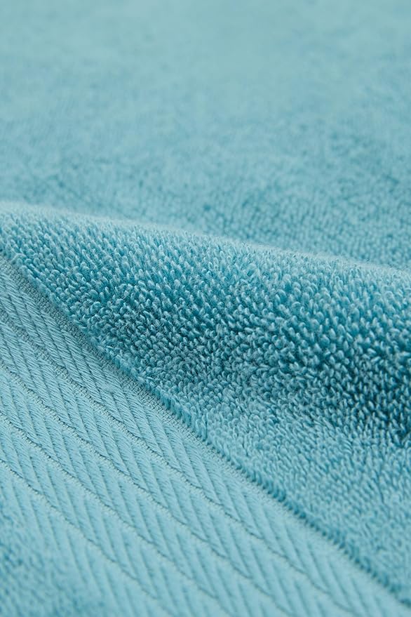 Ozdilek 6-Piece Bath Towel Set, 2 Bath, 2 Hand, 2 Wash, 100% Cotton Turkish Towels, 2 Bath Towels (30x60/550 GSM), 2 Hand Towels (16x30/575 GSM), 2 Washcloths (13x13/600 GSM) (Milky Blue)