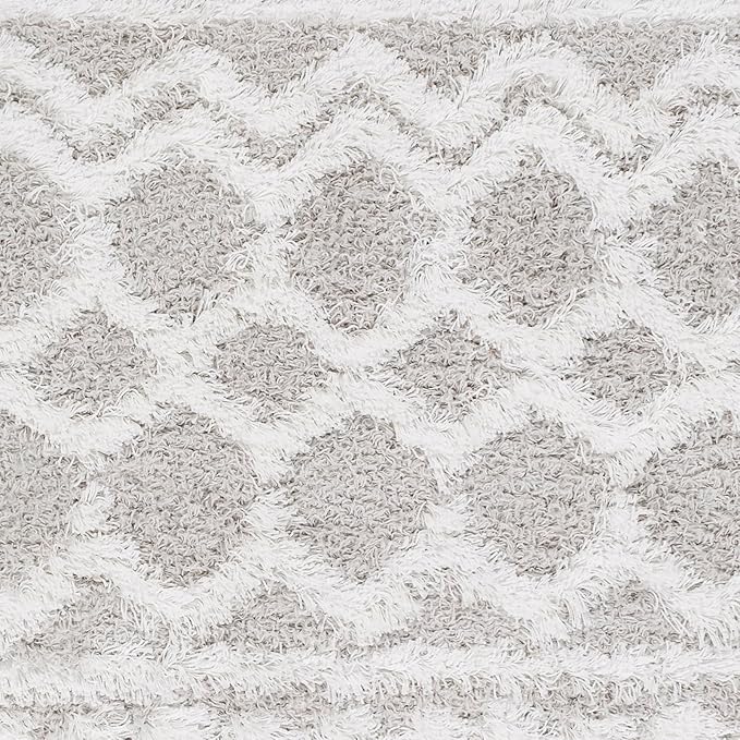 Livabliss Hapsburg Moroccan Shag Area Rug, 2' x 2'11", Light Gray