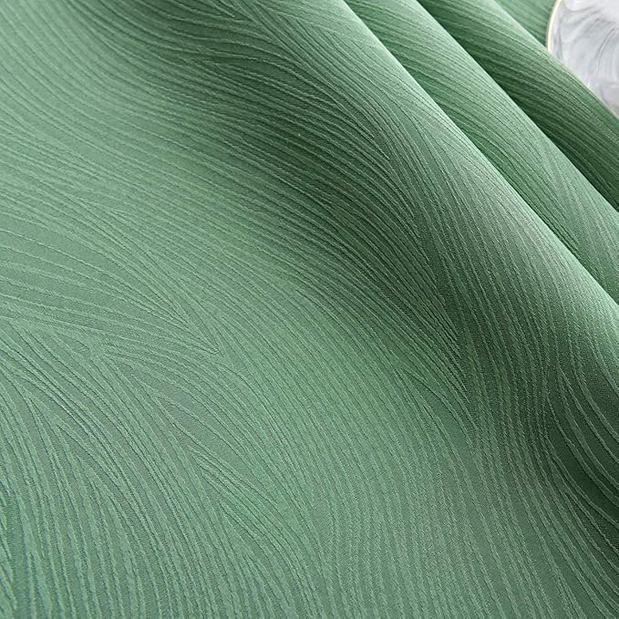 maxmill Jacquard Table Cloth Swirl Design Water Resistant Wrinkle Resistance Heavy Weight Soft Tablecloth for Kitchen Dinning Tabletop Decoration Oblong 60 x 140 Inch Sage Green